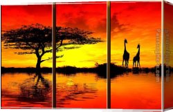 Landscape with a Lake Canvas Paintings - AFRICAN SUNSET II by landscape