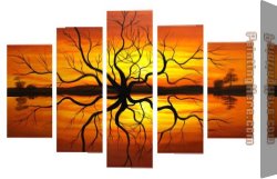 Landscape with a Lake Canvas Paintings - Sunset Reflection by landscape