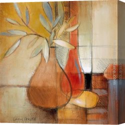 Leaves Canvas Paintings - Afternoon Bamboo Leaves I by Lanie Loreth