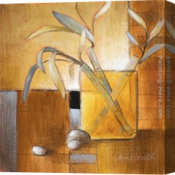 Leaves Canvas Paintings - Afternoon Bamboo Leaves III by Lanie Loreth