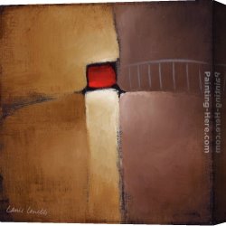 Squares with Concentric Canvas Paintings - Chocolate Square IV by Lanie Loreth