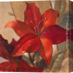 Lanie Loreth Canvas Paintings - Crimson Fleurish II by Lanie Loreth