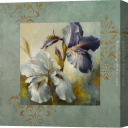 Lanie Loreth Canvas Paintings - Irises After the Rain by Lanie Loreth
