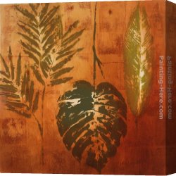 Leaves Canvas Paintings - Luminous Leaves I by Lanie Loreth