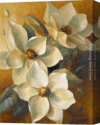 Lanie Loreth Canvas Paintings - Magnolias Aglow at Sunset II by Lanie Loreth