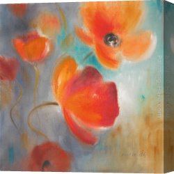 Lanie Loreth Canvas Paintings - Scarlet Poppies in Bloom I by Lanie Loreth