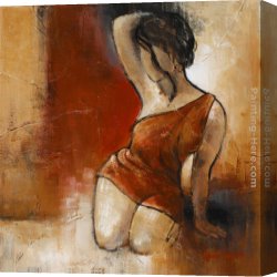 Lanie Loreth Canvas Paintings - Seated Woman II by Lanie Loreth