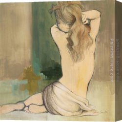 Lanie Loreth Canvas Paintings - Waking Woman I green by Lanie Loreth