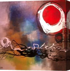 Jazz on The Square Canvas Paintings - All That Jazz by Laurie Maitland