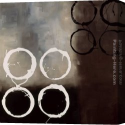 Several Circles Canvas Paintings - Beige Circles I by Laurie Maitland