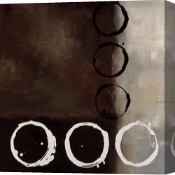 Several Circles Canvas Paintings - Beige Circles II by Laurie Maitland