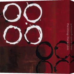 Red Circles II Canvas Paintings - Red Circles I by Laurie Maitland
