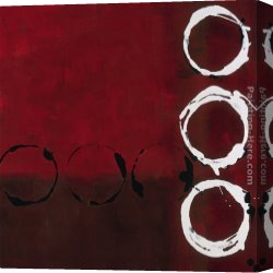 Red Circles II Canvas Paintings - Red Circles II by Laurie Maitland