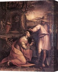 Appears Canvas Paintings - Jesus Appears to Mary Magdalene by Lavinia Fontana