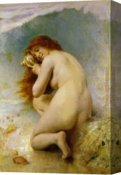 Water-mill Canvas Paintings - A Water Nymph by Leon Bazile Perrault