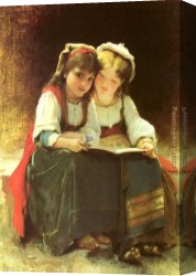 Story Canvas Paintings - An Interesting Story by Leon Bazile Perrault