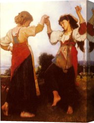 Leon Bazile Perrault Canvas Paintings - La Tarantella by Leon Bazile Perrault