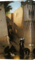 Femme Canvas Paintings - Femmes Fellahs au Lavoir, Caire by Leon Bonnat