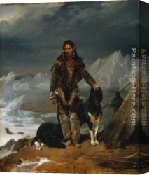 Departure of Ulysses From The Land of The Feaci Canvas Paintings - A Woman from the Land of Eskimos by Leon Cogniet