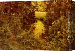 Antoine Canvas Paintings - Clairiere Dans Une Foret by Leon Louis Antoine Tanzi