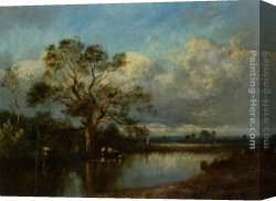 Cows Canvas Paintings - Cows in a Landscape by Leon Victor Dupre