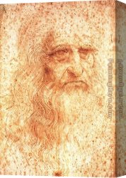 Portrait Canvas Paintings - da Vinci Self Portrait by Leonardo da Vinci