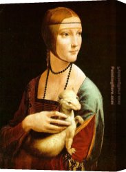 Lady Canvas Paintings - Lady With An Ermine by Leonardo da Vinci