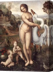 Leda And The Swan Canvas Paintings - Leda by Leonardo da Vinci