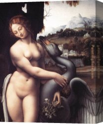 Leda And The Swan Canvas Paintings - Leda detail by Leonardo da Vinci