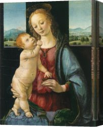 James Childs Canvas Paintings - Madonna and Child with a Pomegranate by Leonardo da Vinci