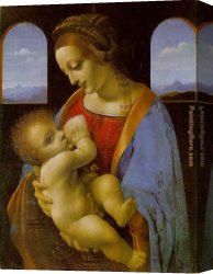 Madonna of St. Jerome Canvas Paintings - Madonna Litta by Leonardo da Vinci