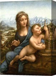 Madonna of St. Jerome Canvas Paintings - Madonna of the Yarnwinder by Leonardo da Vinci