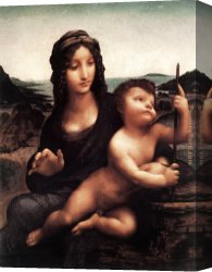 Madonna of St. Jerome Canvas Paintings - Madonna with Yarnwinder by Leonardo da Vinci