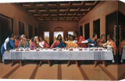 Supper Canvas Paintings - picture of the last supper I by Leonardo da Vinci