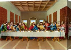 Supper Canvas Paintings - the picture of the last supper by Leonardo da Vinci