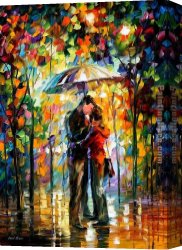 Farewell Kiss Canvas Paintings - A Kiss in the Park by Leonid Afremov