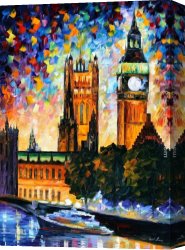 Leonid Afremov Canvas Paintings - BIG BEN by Leonid Afremov