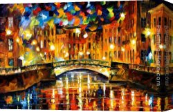 Bonaparte at The Bridge of Arcole Canvas Paintings - BRIDGE OVER HAPPINESS ST. PETERSBURG by Leonid Afremov