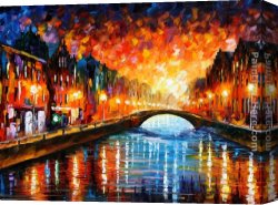 Farewell Kiss Canvas Paintings - FAREWELL by Leonid Afremov