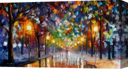 Snow Canvas Paintings - FIRST SNOW by Leonid Afremov