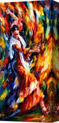 Leonid Afremov Canvas Paintings - FLAMENCO DANCER by Leonid Afremov