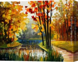 Tropical Forest with Monkeys Canvas Paintings - FOREST STREAM by Leonid Afremov