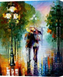 After The Rain Canvas Paintings - GONE WITH THE RAIN by Leonid Afremov