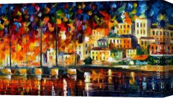 Misty Mood Canvas Paintings - MEDITERRANEAN MOOD by Leonid Afremov