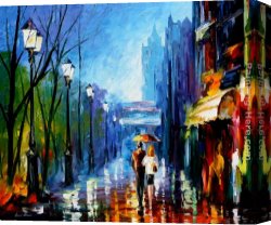 April in Paris Canvas Paintings - MEMORIES OF PARIS by Leonid Afremov