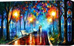 Palette Knife Canvas Paintings - MISTY MOOD by Leonid Afremov