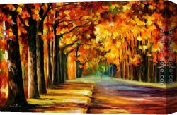 Abbey in an Oak Forest Canvas Paintings - OAK ALLEY by Leonid Afremov
