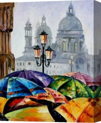 Leonid Afremov Canvas Paintings - RAINY DAY IN VENICE by Leonid Afremov