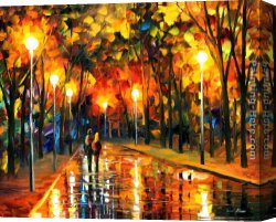 October Stroll Canvas Paintings - STROLL AFTER THE RAIN by Leonid Afremov