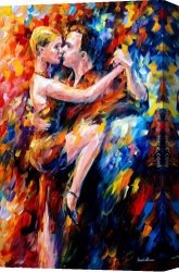 Leonid Afremov Canvas Paintings - TANGO OF LOVE by Leonid Afremov